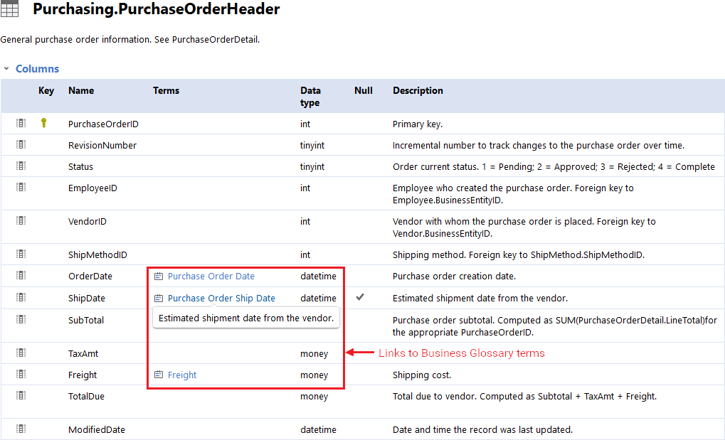 Data Glossary Template