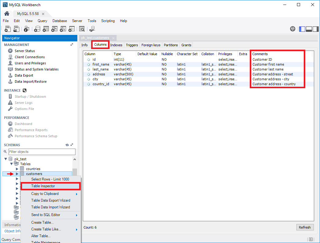 mysql workbench view table