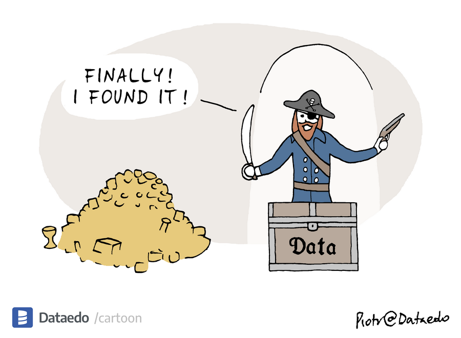 Dataedo - cartoon - data-is-the-treasure