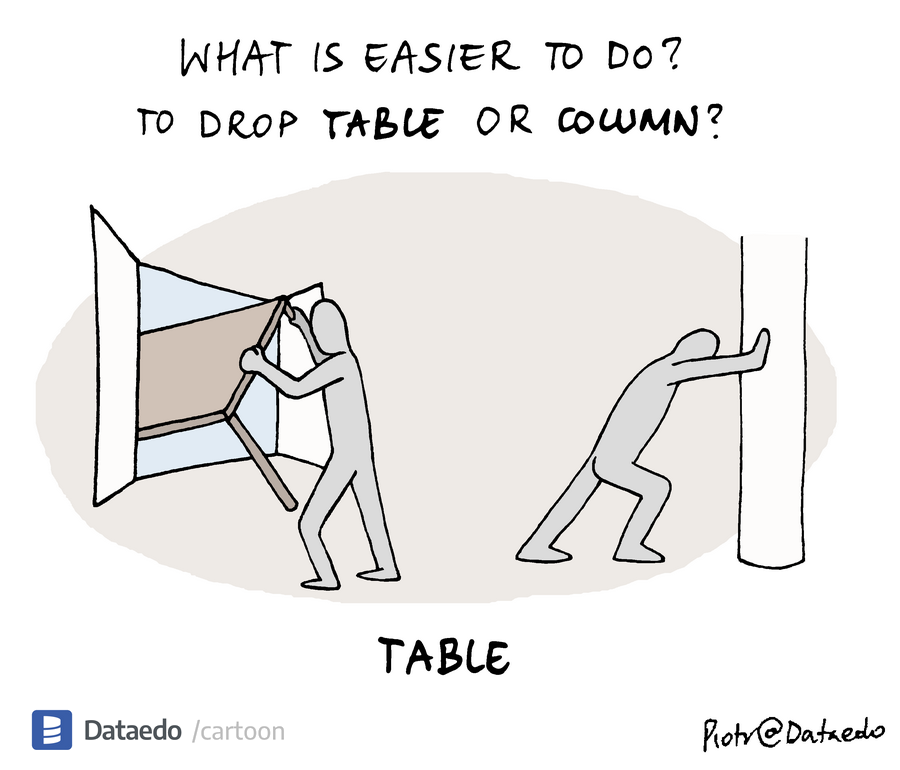 Dataedo - cartoon - drop-table-or-column