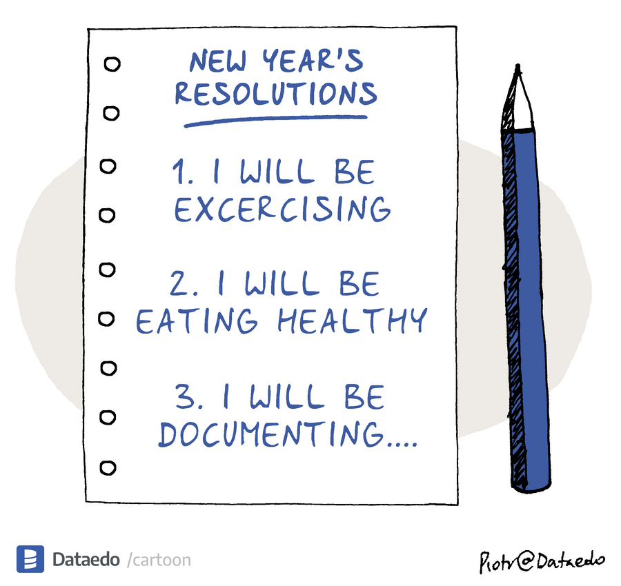 Dataedo - cartoon - new-years-resolutions