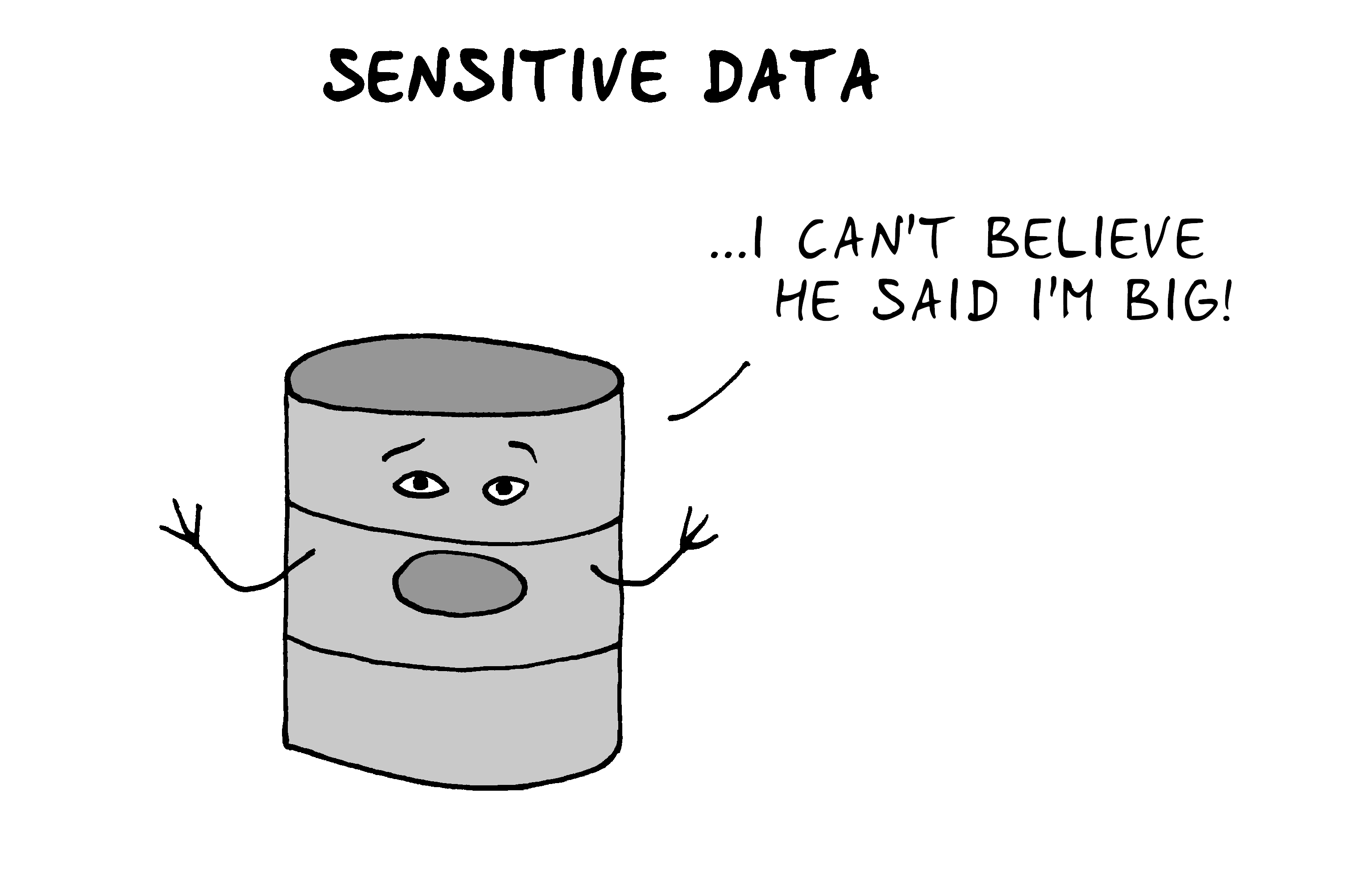 Dataedo - cartoon - sensitive-data