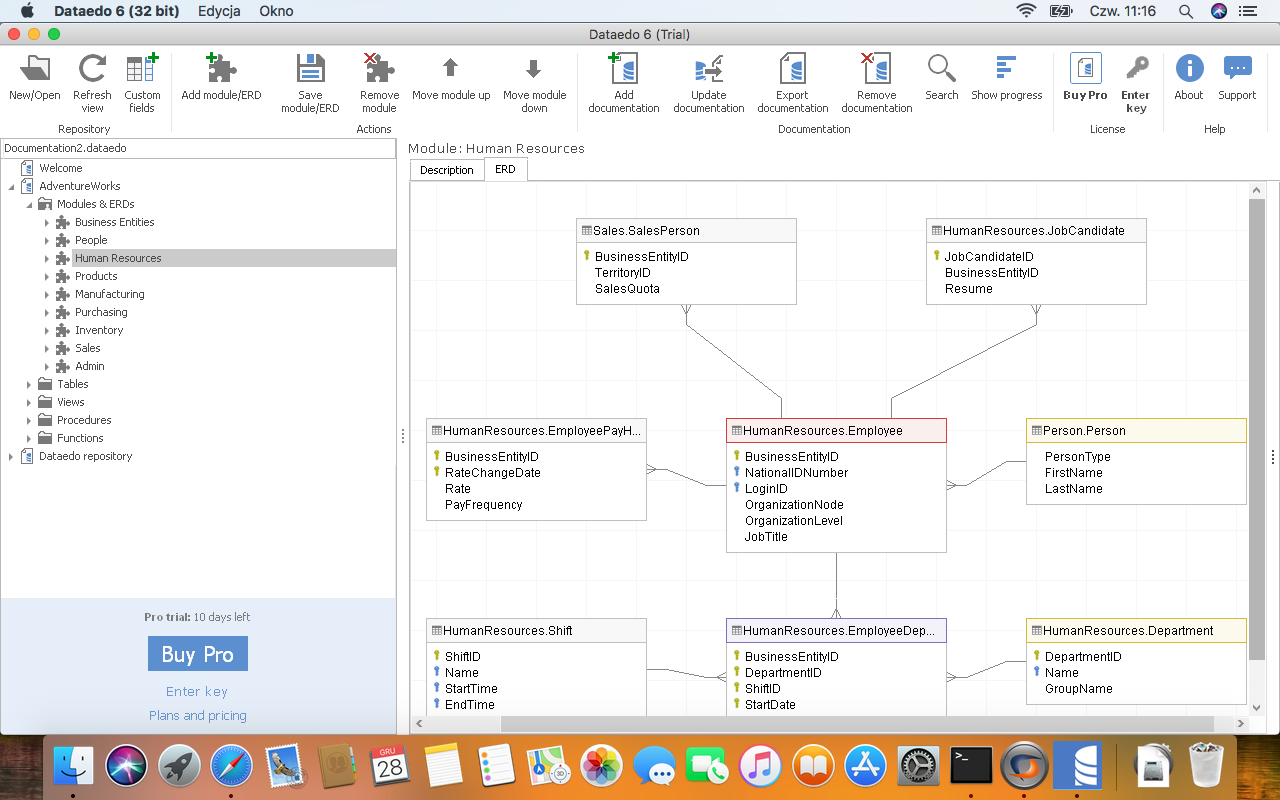 Dataedo on macOS - ERD