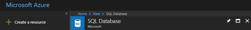 New Azure database