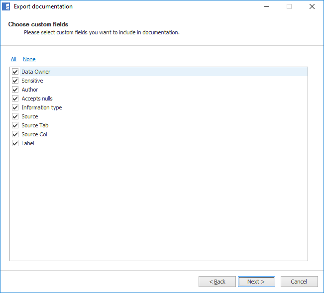 Choose custom fields