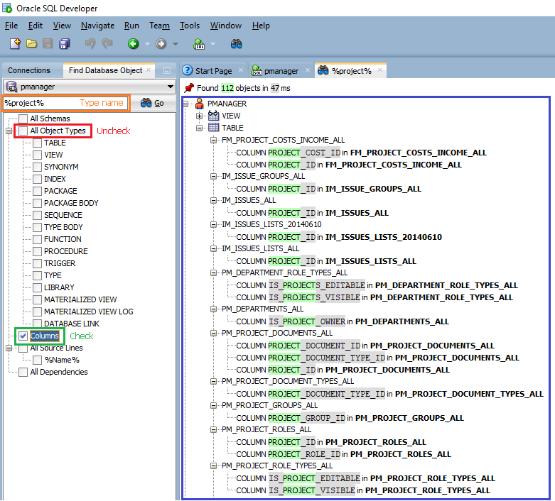 how to create tables in sqlpro