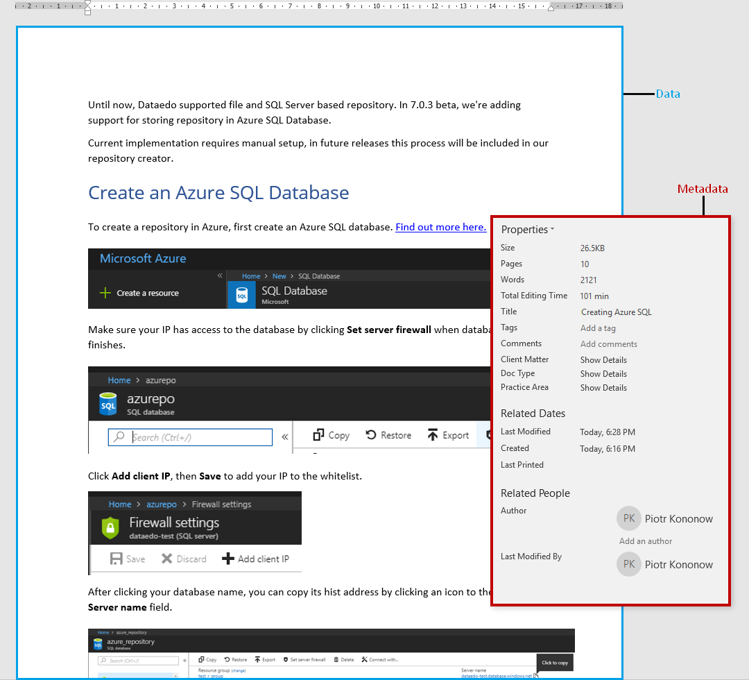 Metadata example