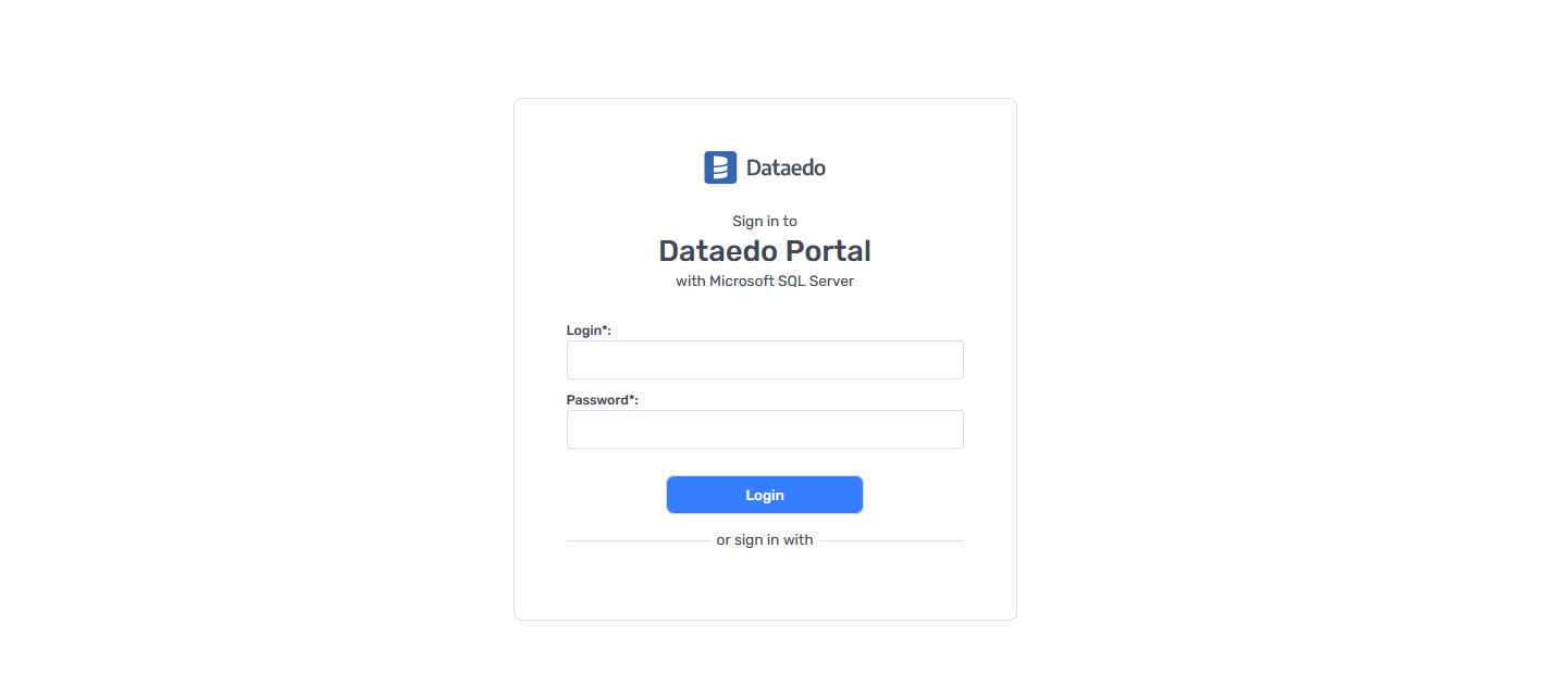 Dataedo Portal login page