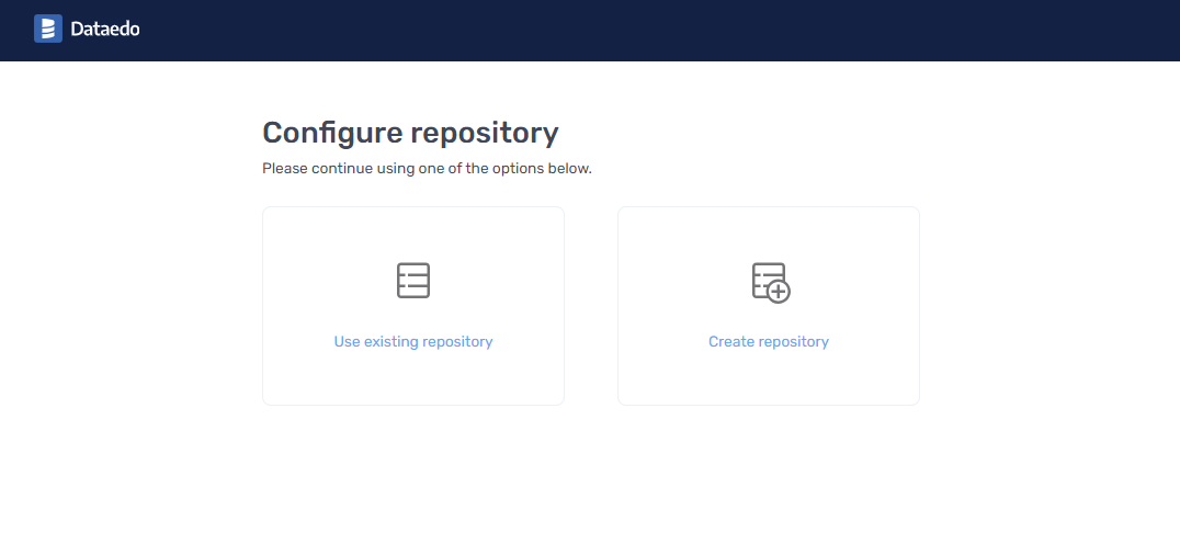Configure repository page