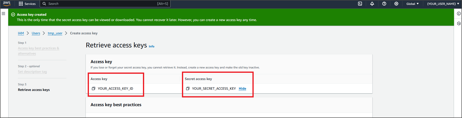 Amazon QuickSight keys