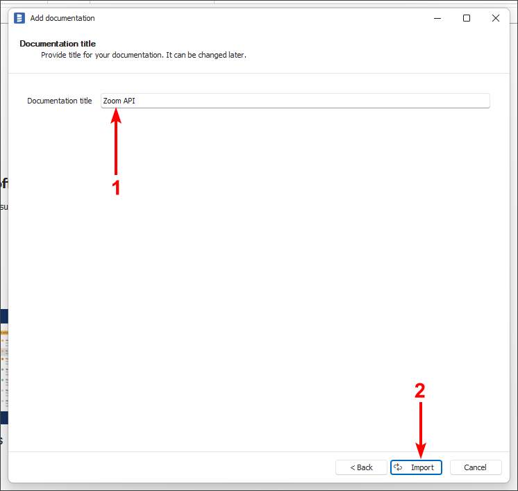 Setting the documentation title