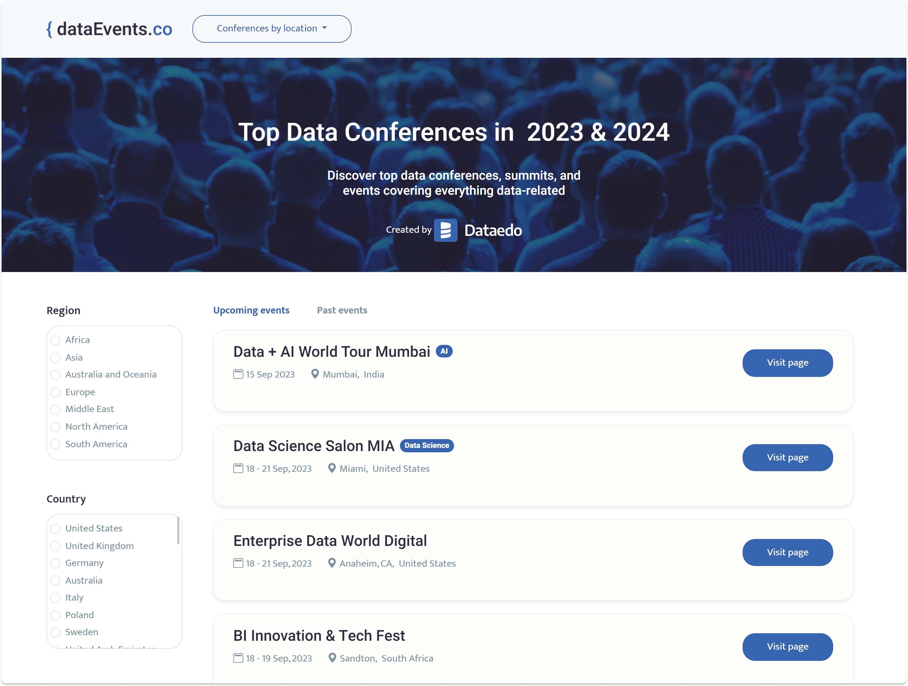 DataEvents.co website