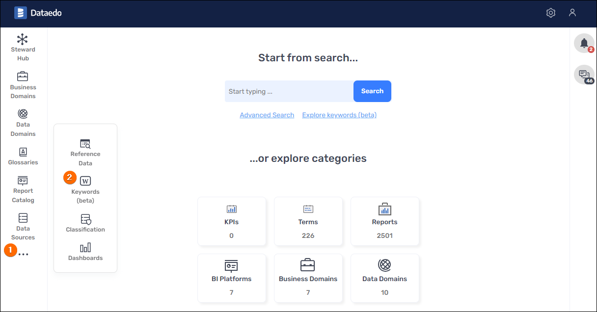 Open Keyword Explorer with icon