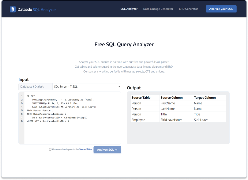 SQL Query Analyzer