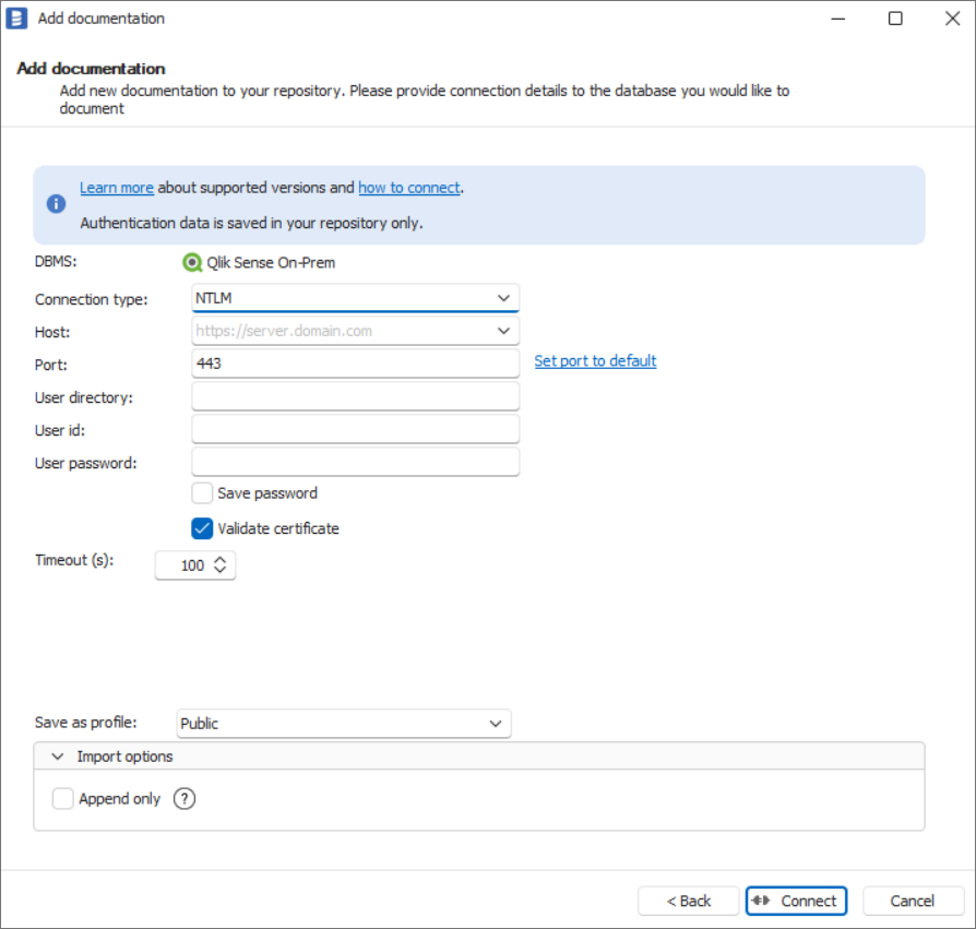 Qlik Sense On-Prem NTLM connection