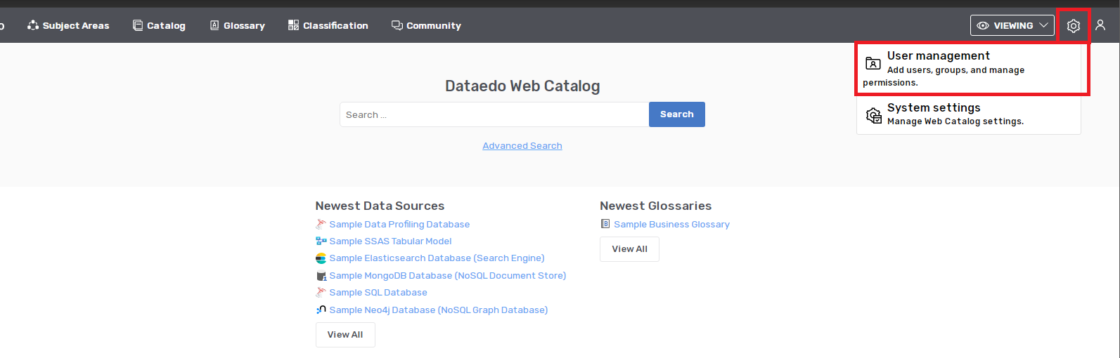 Dataedo Web- New Users settings