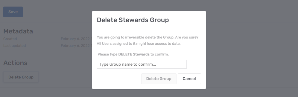Deleting Group