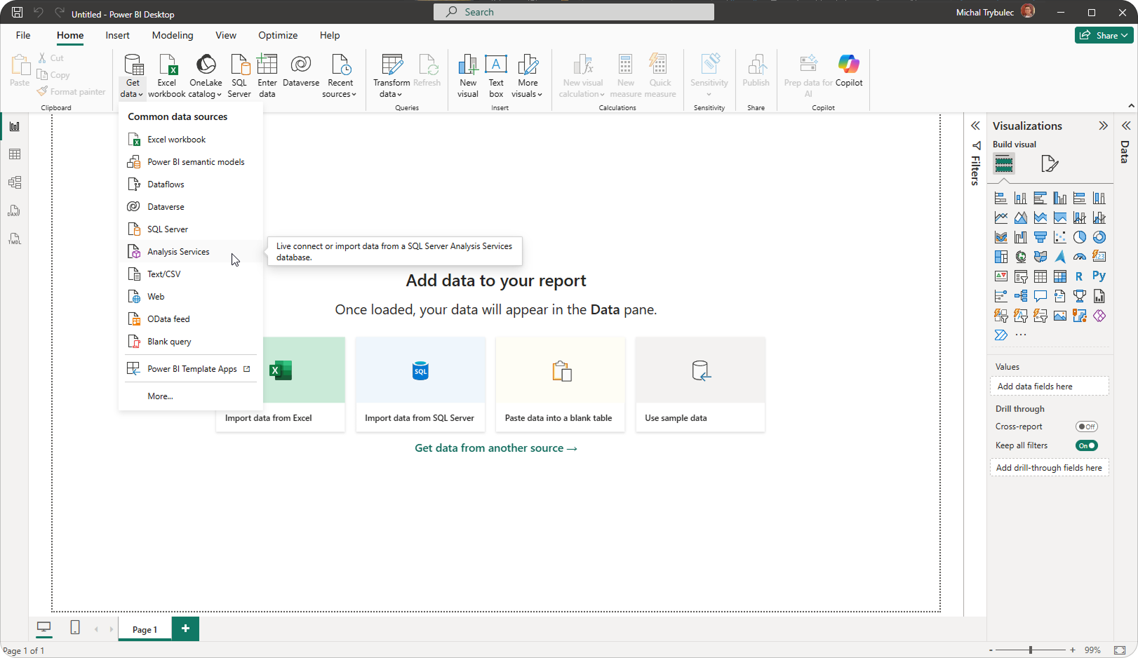 Connect SQL Server Analysis Services