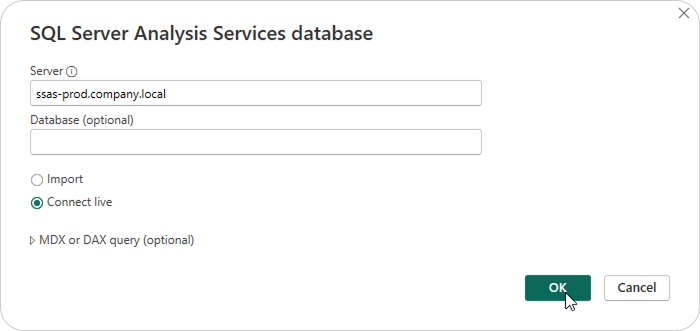 Enter Connection Details