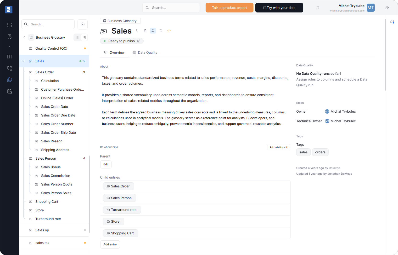 Business Glossary Integration