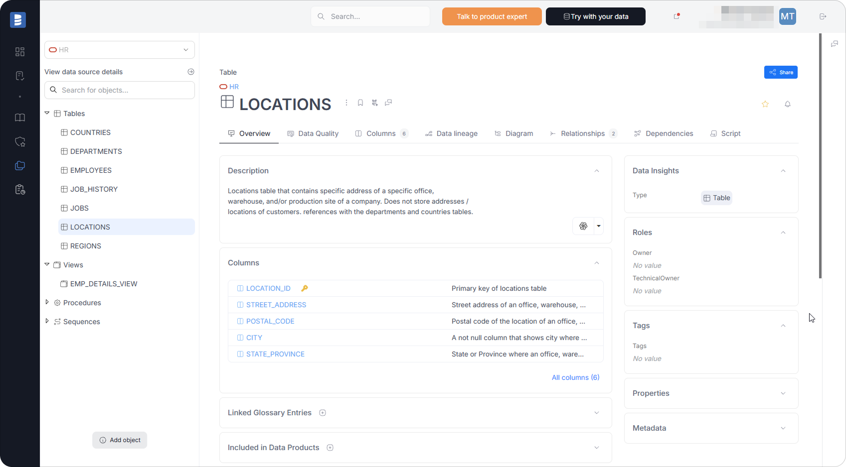 Document Oracle Schemas