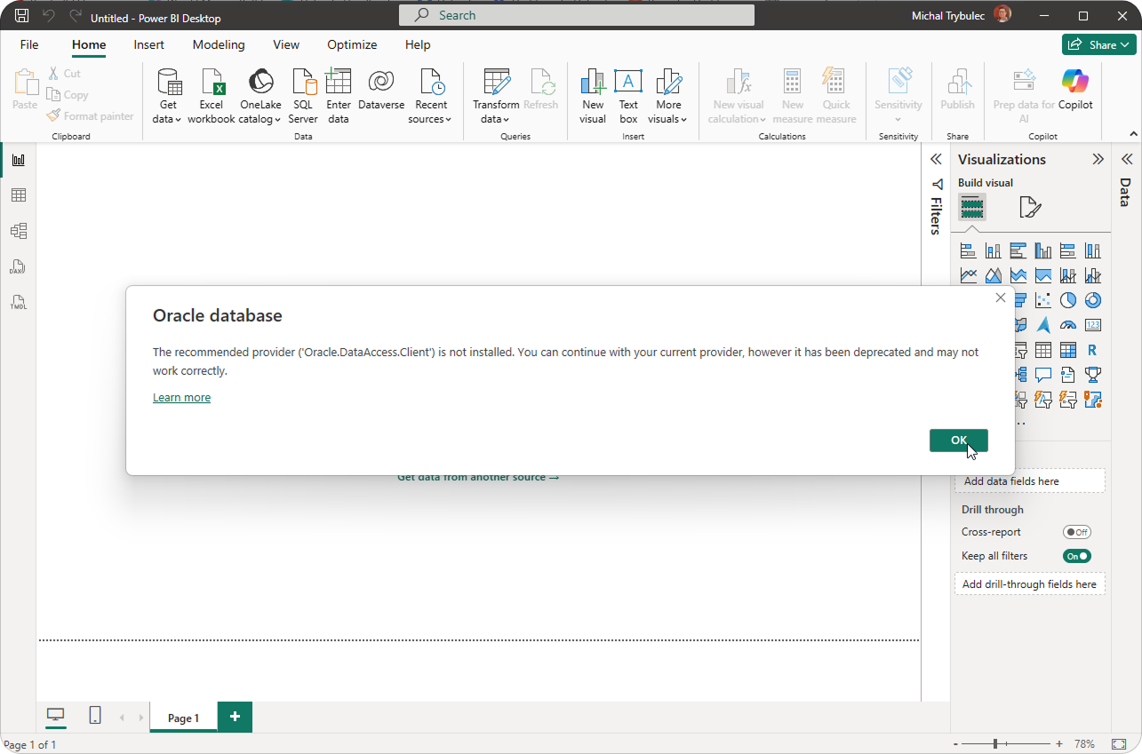 Installing the Oracle client for Power BI