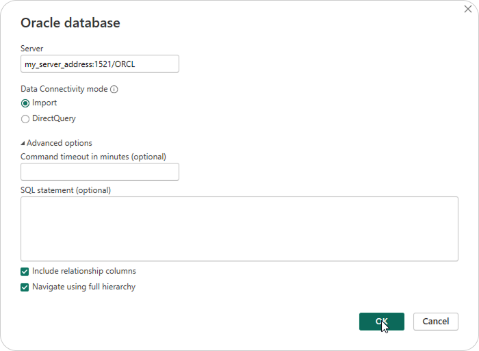 Enter Connection Details