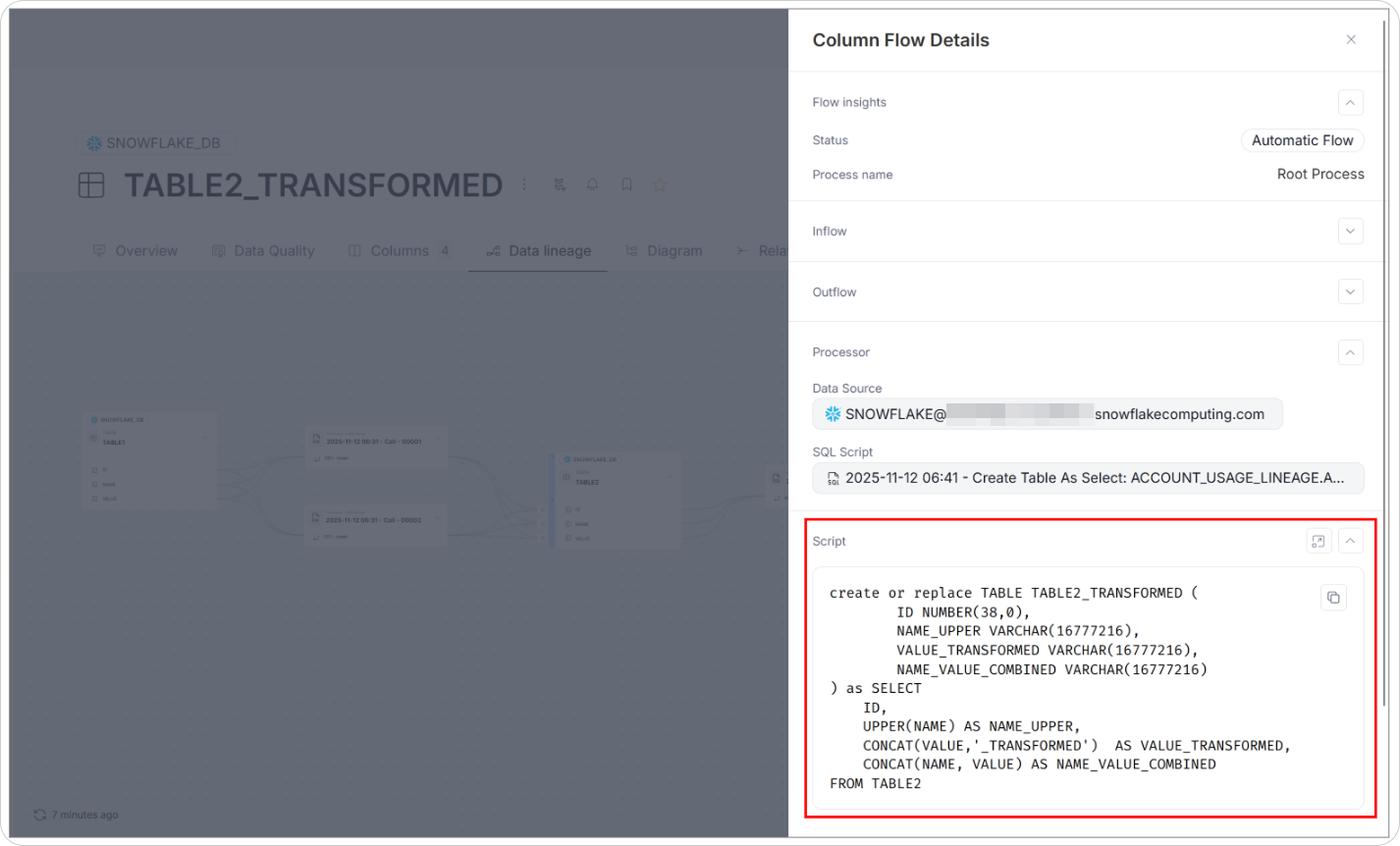 Snowflake Data Lineage